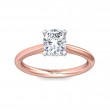 FlyerFit® 18K Pink Gold Shank And White Gold Top Solitaire Engagement Ring