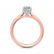 FlyerFit® 18K Pink Gold Shank And White Gold Top Solitaire Engagement Ring