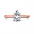 FlyerFit® 14K Pink Gold Shank And White Gold Top Solitaire Engagement Ring