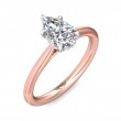 FlyerFit® 14K Pink Gold Shank And White Gold Top Solitaire Engagement Ring