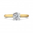 FlyerFit® 18K Yellow Gold Shank And White Gold Top Solitaire Engagement Ring