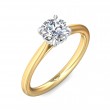 FlyerFit® 18K Yellow Gold Shank And White Gold Top Solitaire Engagement Ring