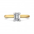 FlyerFit® 14K Yellow Gold Shank And Platinum Top Solitaire Engagement Ring