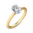 FlyerFit® 18K Yellow Gold Shank And White Gold Top Solitaire Engagement Ring