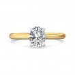 FlyerFit® 14K Yellow Gold Shank And Platinum Top Solitaire Engagement Ring