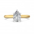 FlyerFit® 14K Yellow Gold Shank And Platinum Top Solitaire Engagement Ring