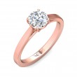 FlyerFit® 18K Pink Gold Solitaire Engagement Ring