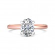 FlyerFit® 18K Pink Gold Shank And White Gold Top Solitaire Engagement Ring