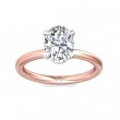 FlyerFit® 18K Pink Gold Shank And White Gold Top Solitaire Engagement Ring