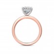 FlyerFit® 18K Pink Gold Shank And White Gold Top Solitaire Engagement Ring