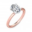 FlyerFit® 18K Pink Gold Shank And White Gold Top Solitaire Engagement Ring