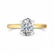 FlyerFit® 18K Yellow Gold Shank And White Gold Top Solitaire Engagement Ring