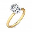 FlyerFit® 18K Yellow Gold Shank And White Gold Top Solitaire Engagement Ring