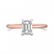 FlyerFit® 18K Pink Gold Shank And White Gold Top Solitaire Engagement Ring