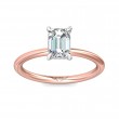 FlyerFit® 18K Pink Gold Shank And White Gold Top Solitaire Engagement Ring