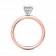 FlyerFit® 18K Pink Gold Shank And White Gold Top Solitaire Engagement Ring