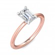 FlyerFit® 18K Pink Gold Shank And White Gold Top Solitaire Engagement Ring