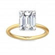 FlyerFit® 18K Yellow Gold Shank And Platinum Top Solitaire Engagement Ring