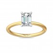 FlyerFit® 18K Yellow Gold Shank And White Gold Top Solitaire Engagement Ring