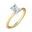 FlyerFit® 18K Yellow Gold Shank And White Gold Top Solitaire Engagement Ring