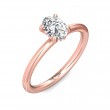 FlyerFit® 14K Pink Gold Solitaire Engagement Ring