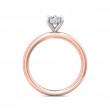 FlyerFit® 18K Pink Gold Shank And White Gold Top Solitaire Engagement Ring