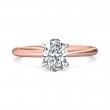 FlyerFit® 18K Pink Gold Shank And White Gold Top Solitaire Engagement Ring