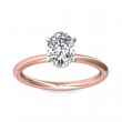 FlyerFit® 18K Pink Gold Shank And White Gold Top Solitaire Engagement Ring