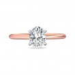 FlyerFit® 14K Pink Gold Shank and Platinum Top Solitaire Engagement Ring