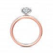 FlyerFit® 14K Pink Gold Shank and Platinum Top Solitaire Engagement Ring