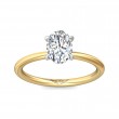 FlyerFit® 14K Yellow Gold Shank And Platinum Top Solitaire Engagement Ring