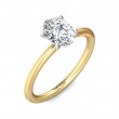 FlyerFit® 14K Yellow Gold Shank And Platinum Top Solitaire Engagement Ring