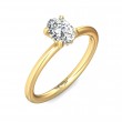 FlyerFit® 18K Yellow Gold Solitaire Engagement Ring