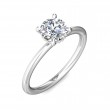 FlyerFit® 14K White Gold Solitaire Engagement Ring