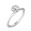 FlyerFit® 18K White Gold Solitaire Engagement Ring