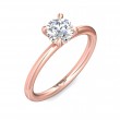 FlyerFit® 14K Pink Gold Solitaire Engagement Ring