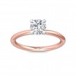 FlyerFit® 18K Pink Gold Shank And White Gold Top Solitaire Engagement Ring