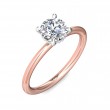 FlyerFit® 14K Pink Gold Shank And White Gold Top Solitaire Engagement Ring