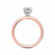 FlyerFit® 18K Pink Gold Shank And White Gold Top Solitaire Engagement Ring