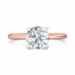 FlyerFit® 14K Pink Gold Shank And White Gold Top Solitaire Engagement Ring