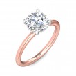 FlyerFit® 14K Pink Gold Shank And White Gold Top Solitaire Engagement Ring