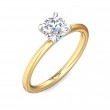 FlyerFit® 18K Yellow Gold Shank And White Gold Top Solitaire Engagement Ring