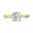 FlyerFit® 18K Yellow Gold Shank And White Gold Top Solitaire Engagement Ring