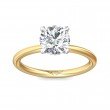 FlyerFit® 18K Yellow Gold Shank And White Gold Top Solitaire Engagement Ring