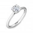 FlyerFit® 14K White Gold Solitaire Engagement Ring