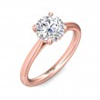 FlyerFit® 14K Pink Gold Solitaire Engagement Ring