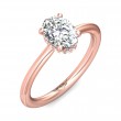 FlyerFit® 18K Pink Gold Solitaire Engagement Ring