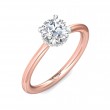 FlyerFit® 14K Pink Gold Shank And White Gold Top Solitaire Engagement Ring