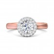 FlyerFit® 18K Pink Gold Shank And White Gold Top Solitaire Engagement Ring