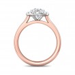 FlyerFit® 18K Pink Gold Shank And White Gold Top Solitaire Engagement Ring